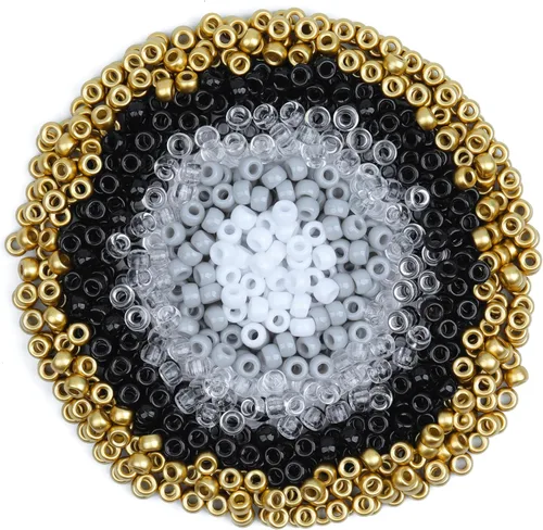 Vista 28 de Cuentas de Pony de Plástico Coloridas para Pulsera para Hacer Joyas para Pulseras de Amistad 6x9mm Multicolor para Cuentas Trenzado de Cabello