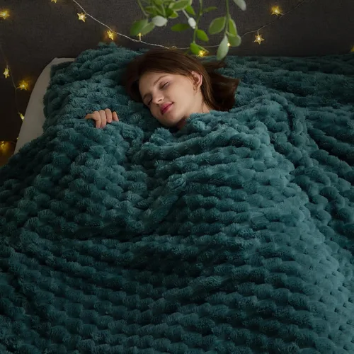 Vista 26 de NEWCOSPLAY Manta de Tiro Súper Suave Aqua Franela Sedosa Premium Forro Polar Jacquard Acanalado 3D Ligero Manta de Cama Uso en Todas las Estaciones