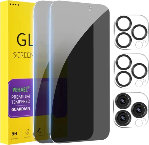 Vista 14 de PEHAEL Paquete de 2 protectores de pantalla de privacidad para iPhone 11 Pro Max/iPhone Xs Max, película de vidrio templado antiespía, dureza 9H