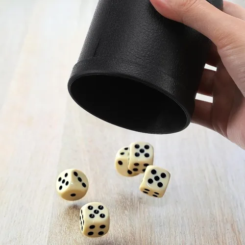 Vista 3 de 10 vasos de dados de piel sintética para juegos de dados profesionales, tazas de coctelera para fiestas, juego de bolsas de dados apilables, vasos