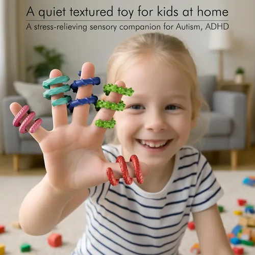 Vista 4 de Juguetes sensoriales fidget para niños y adultos, 12 piezas de palos fidget flexibles para estrés, ansiedad, autismo, TDAH, para calmarse, viajes