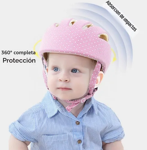 Vista 3 de Casco para caminar para bebé, protector de cabeza, casco para gatear y caminar, casco anticolisión, sombrero acolchado para la cabeza, transpirable