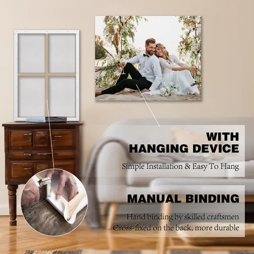 Vista 4 de Envío al día siguiente de impresiones en lienzo personalizadas con sus fotos (enmarcada 8x8 pulgadas) regalos de fotos personalizados impresiones