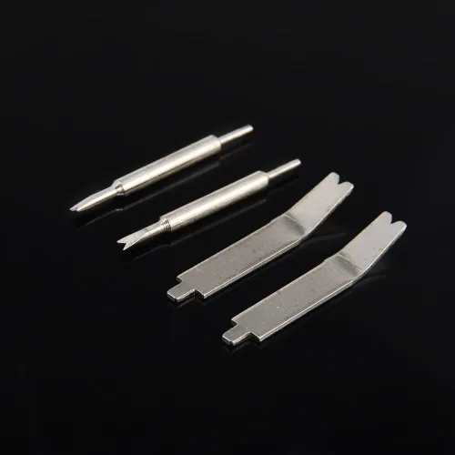 Vista 6 de Juego de herramientas de barra de resorte con 4 puntas extras para reparar correas de relojes