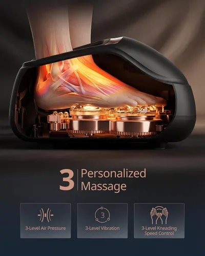 Vista 2 de ibreo - Masajeador de pies Shiatsu 4 en 1 con calor, amasamiento profundo, compresión de aire, vibración, elegible para FSA, apto para neuropatía
