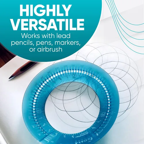 Vista 7 de Koala Tools - Mini regla de anillo para plantillas y superficies de círculos, regla circular con diámetro ajustable de 1 a 3.5 pulgadas, herramienta