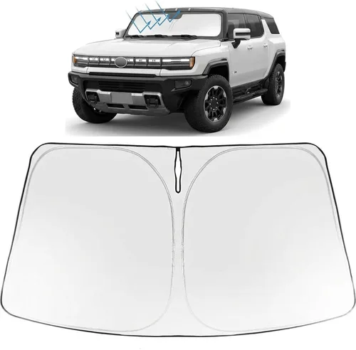 Vista 154 de Proadsy Parasol para parabrisas Rivian R1S 2022-2025 2026 de 4 capas plegable, protector de parasol frontal que bloquea los rayos UV, mantiene