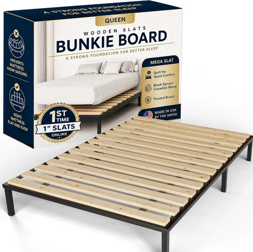 Vista 23 de Treaton, Tablero de Somier/Listones de Cama de Madera Horizontal Extra Resistente de 1 Pulgada, 72" x 39", Beige