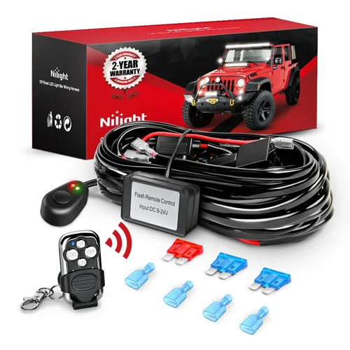 Vista 11 de Nilight - Arnés de cableado remoto para barra de luz LED, intermitente estroboscópico inalámbrico, luces de trabajo para conducción, 12V, 20A
