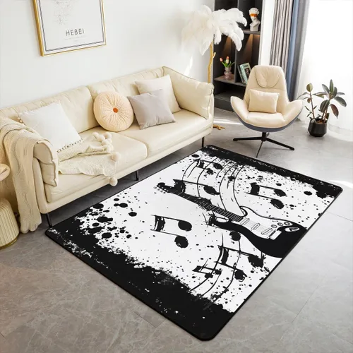 Vista 26 de Erosebridal King and Queen Custom Living Room Rugs 3x5 for Bedroom Romantic Valentine's Day Area Rug for Husband Wife Modern Black Grey His Hers