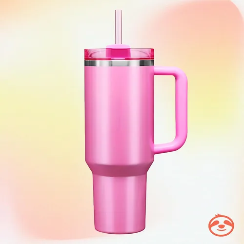 Vista 8 de Hey, Stan Vaso de 40 onzas con asa y popote Botella de agua reutilizable de acero inoxidable con aislamiento térmico Taza de viaje apta