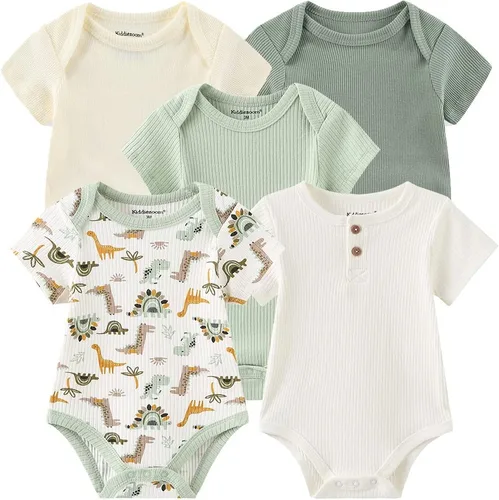 Vista 23 de Kiddiezoom Mameluco unisex de algodón de una pieza para bebé recién nacido, 5