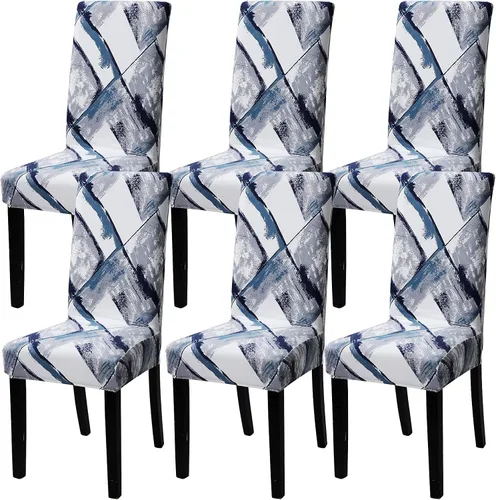 Vista 21 de Fundas para silla de comedor Yisun, fundas elásticas para silla de comedor, funda protectora para silla de comedor, mezcla de poliéster, Beige