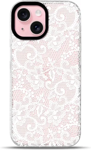 Vista 40 de NITITOP Funda para iPhone 13 Pro con flores de encaje transparente - Negro