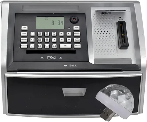 Vista 9 de Toy Talking ATM Bank ATM Machine Ahorro Hucha para niños con puertos USB extendidos para accesorios (Fan Cool)