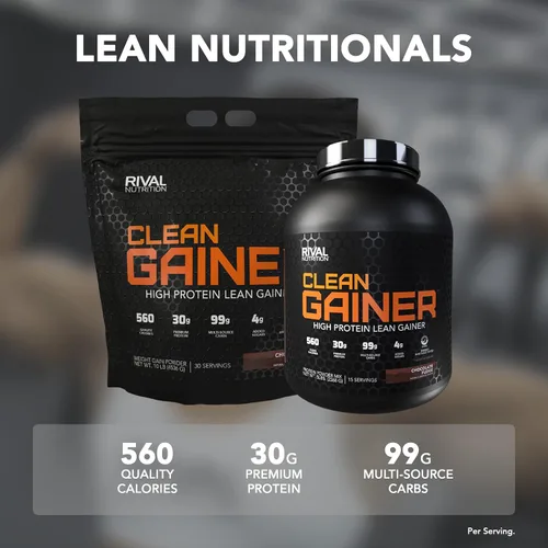 Vista 2 de RIVAL NUTRITION Clean Gainer I - Mezcla de bebida en polvo con alto contenido de proteínas, 1.06 onzas de proteína por porción