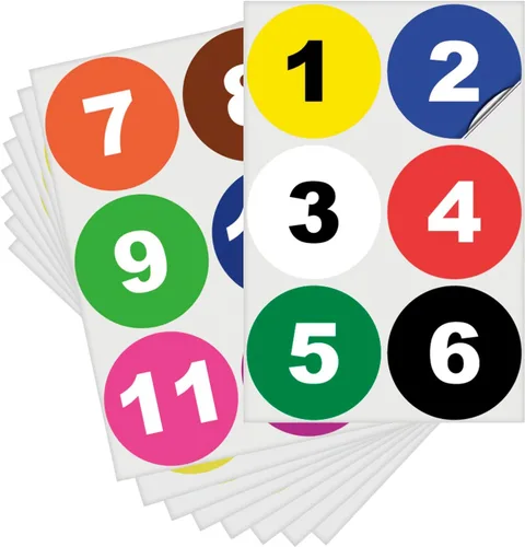 Vista 18 de iSYFIX Calcomanías negras de números consecutivos – 1 a 50, 1 pulgada, 1 juego – Vinilo autoadhesivo de alta calidad ideal para inventario