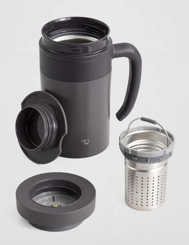 Vista 4 de Zojirushi SE-KAE48TA - Vaso de té inoxidable con asa, 16 onzas, color marrón