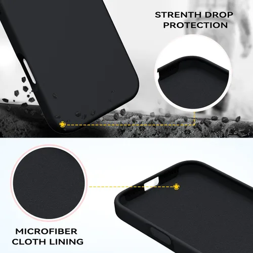 Vista 3 de GUAGUA Funda compatible con iPhone 17 Pro Max de 6.9 pulgadas, silicona líquida, goma de gel suave, delgada, forro de microfibra delgada