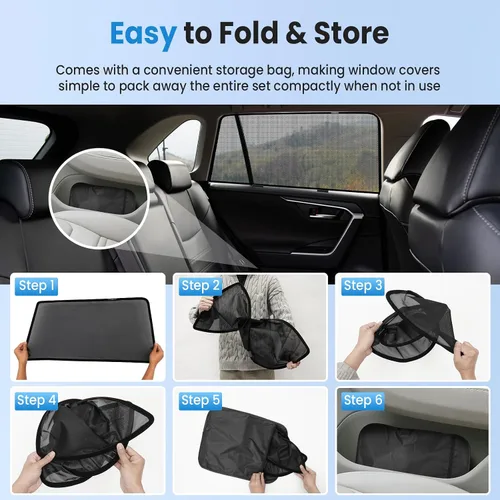 Vista 9 de KUST Persianas de ventana de automóvil para Toyota 4Runner 2011-2023, accesorios de malla transpirable, cubiertas magnéticas de malla transpirable