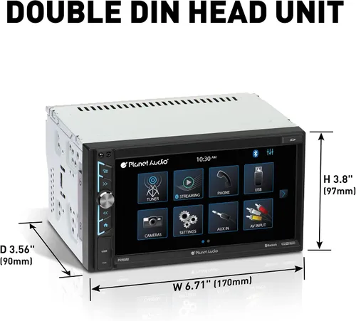Vista 6 de Planet Audio P695MBRC - Sistema estéreo para automóvil - A-Link (espejo de pantalla), doble Din de 6.95 pulgadas, pantalla táctil, unidad principal
