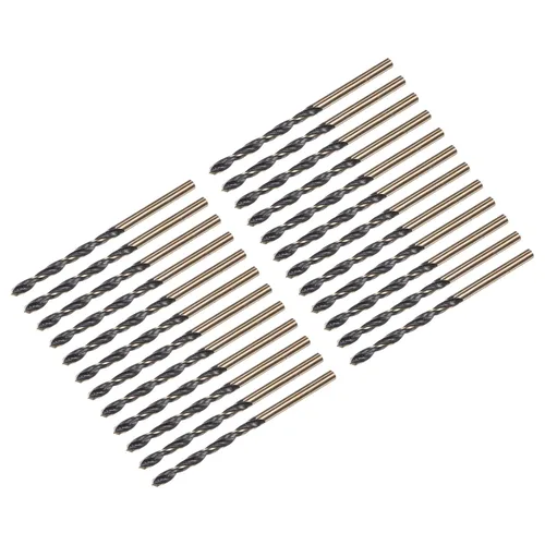 Vista 21 de uxcell Brocas Jobber de 0.118 in (0,118 pulgadas) de nitruro negro y oro recubierto de titanio M2 de alta velocidad (HSS) Brocas helicoidales