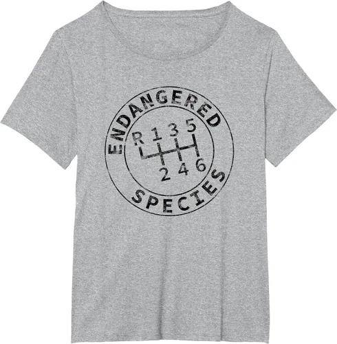 Vista 8 de Endangered Species Stick Shift Manual Transmission Drivers T-Shirt Baby Blue