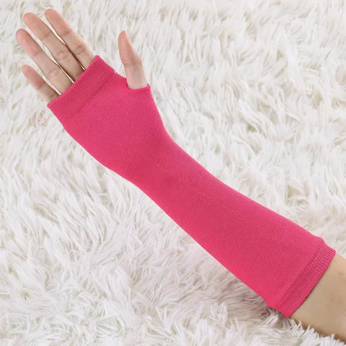Vista 8 de Allegra K Calentadores de brazo sin dedos unisex de moda clásica