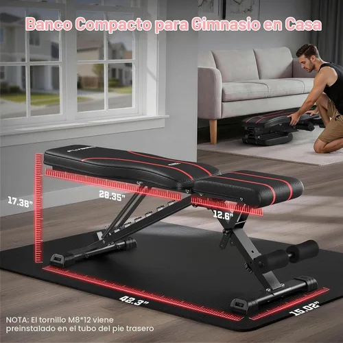 Vista 8 de FLYBIRD Adjustable Weight Bench, Full Body Workout Bench for Home Gym