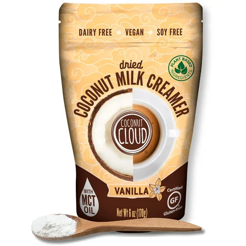 Vista 12 de Coconut Cloud: Crema de café sin lácteos a base de plantas, apta para dieta cetogénica, leche de coco en polvo sin azúcar, sin lácteos, sin OMG, a