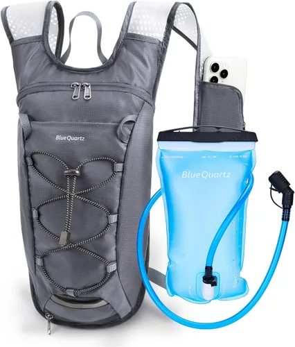 Vista 11 de Blue Quartz Mochila de hidratación con bolsa de agua de 2 L, mochila de agua de senderismo para mujeres y hombres, mochila ligera de ciclismo