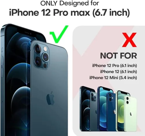 Vista 5 de Funda transparente para iPhone 12 Pro Max, funda cruzada para teléfono con correa ajustable de nailon para el cuello, funda transparente para iPhone