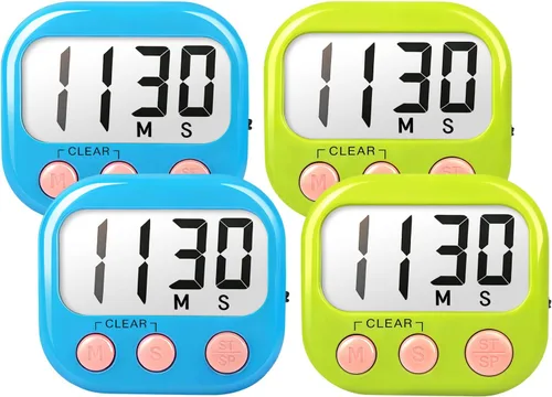 Vista 25 de Temporizadores de aula para profesores y niños, temporizador digital magnético grande, suministros para profesores, paquete de 2, azul y verde