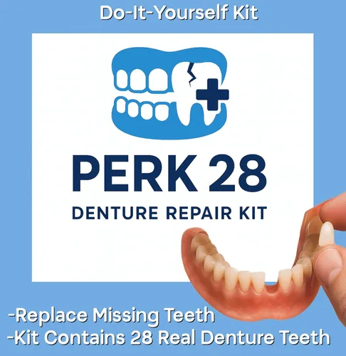 Vista 5 de PERK Kit de reparación de dentaduras postizas con 28 dientes