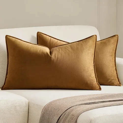 Vista 61 de MIULEE Paquete de 2 fundas de cojín decorativas de terciopelo suave, cuadradas, unicolor, para sofá, dormitorio, automóvil, 16 x 16 pulgadas