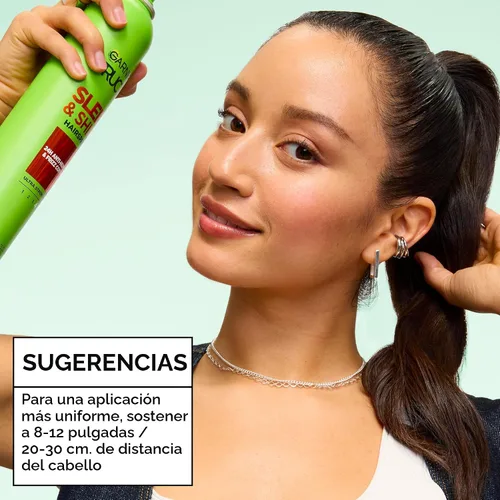 Vista 8 de Fijador de cabello Garnier Fructis Style antihumedad, liso y brillante, de 8.25 onzas