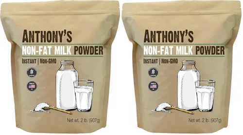 Vista 6 de Anthony's Leche en Polvo Sin Grasa, 2 lb, Instantánea, Sin Gluten y Sin OGM