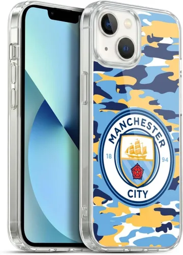 Vista 140 de Head Case Designs Funda de gel con licencia oficial del Manchester City Man City FC Blue Moon Badge Camou [protección de grado militar] compatible