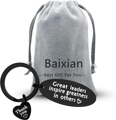 Vista 7 de Baixian Llavero Boss Leader para mujeres y hombres, grandes líderes inspiran grandeza en otros, llavero de agradecimiento para jefe, líder, regalo