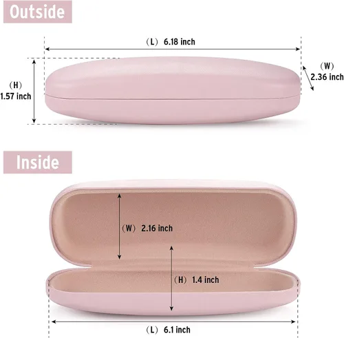 Vista 2 de Marvolia Glasses Case Hard Shell - PU Leather Eyeglass Case Eyeglasses Case for Sunglasses Eye Glasses Case
