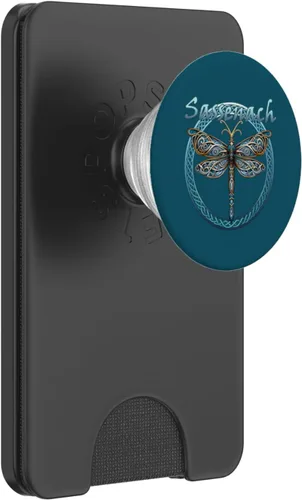 Vista 7 de Sassenach PopSockets PopGrip estándar de libélula gaélica escocesa