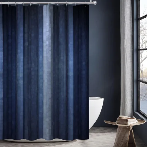 Vista 18 de Gibelle Cortina de ducha pequeña de 36 x 72 pulgadas, juego estrecho medio negro y gris, tela moderna abstracta para baño, textura de vidrio fresco
