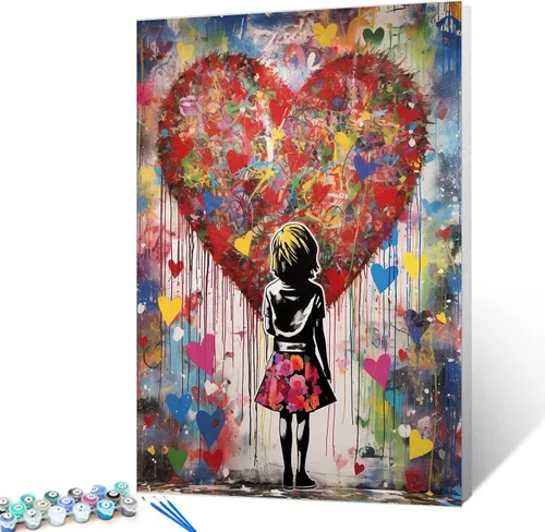Vista 23 de Tucocoo Pintura de globos coloridos por números para adultos, kits de pintura al óleo digital sobre lienzo con pinceles y pigmento acrílico, arte