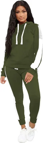 Vista 21 de TOPSRANI - Trajes deportivos de dos piezas para mujer, sudaderas casuales, traje deportivo liso, conjunto de pantalones de sudadera para trotar