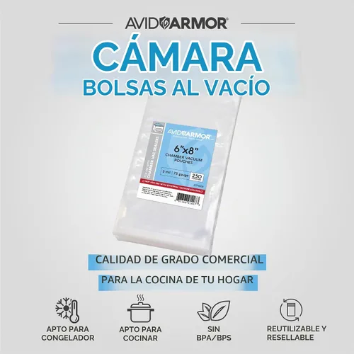 Vista 8 de Bolsas de sellado al vacío Avid Armor – 15 x 20 cm – Paquete de 250 – Bolsas resistentes de grado comercial, libres de BPA para Sous Vide