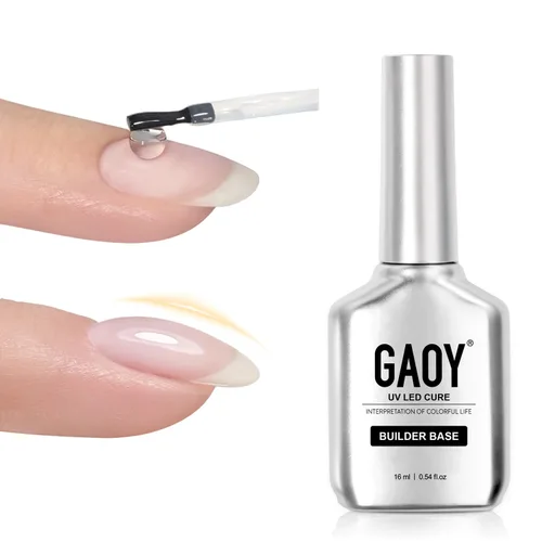 Vista 10 de GAOY - Gel de construcción para uñas, fortalecedor de uñas de 16ml en una botella, gel duro para extensión de uñas, esmalte de uñas de secado al UV