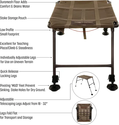 Vista 3 de Momarsh Final Stand Dog Adjustable Training Platform & Storage Panel Hunting Stand Elevated Pet System for Place, Agility & Steadiness Dog
