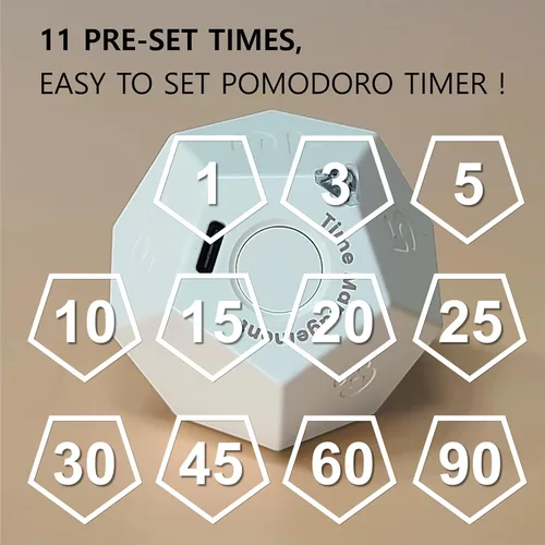 Vista 3 de Cube Pomodoro Timer, Temporizador Recargable Pequeño y Lindo, Temporizador para Niños y Aula, Cocina, Cocinar, Ejercicio y Estudio con Cuenta