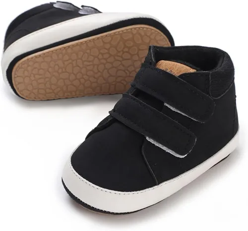 Vista 3 de COSANKIM Zapatos deportivos para bebé niño y niña, zapatos de tobillo altos, antideslizantes, suela suave, zapatos de cuna para niños pequeños