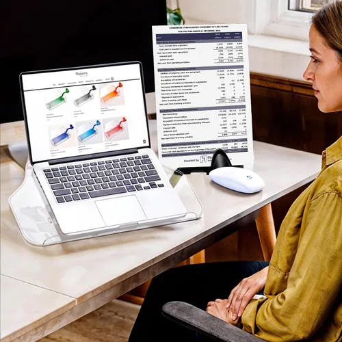 Vista 6 de MemoScape PRO - Soporte ajustable en línea para documentos para escritorio, ayuda a aumentar la productividad y reducir la tensión del cuello